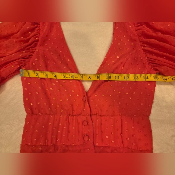 KIMBERLY GOLDSON CORAL GOLD, LESLI JACQUARD MAXI DRESS, LONG SLEEVES, SIZE S. - Picture 10 of 16